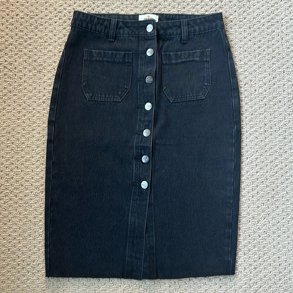 New - Marine Layer Button Front Jean Denim Skirt